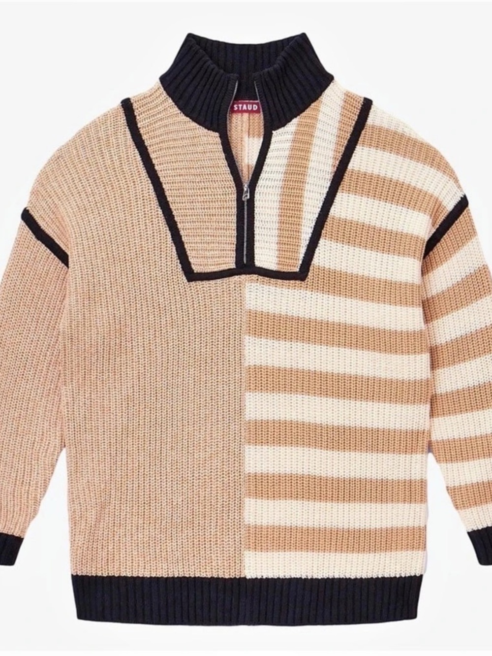 STAUD Hampton Half-Zip Sweater - Size Small